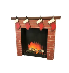 3D Brick Fireplace Cardboard Cutout