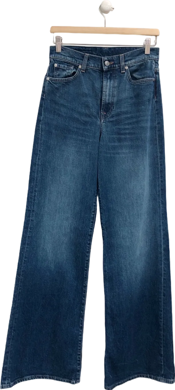 7 For All Mankind Blue Wide Leg Jeans UK 8