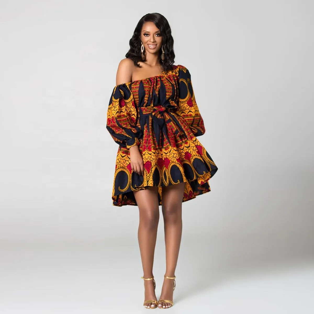 African Dresses For Women Elegent Fashion Style Casual Printing Long Sleeve Party Sexy Bohemian T shirt Dress Women Summer