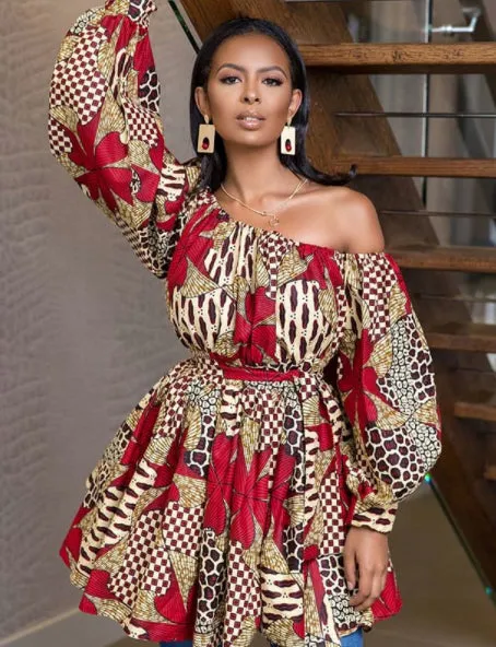 African Dresses For Women Elegent Fashion Style Casual Printing Long Sleeve Party Sexy Bohemian T shirt Dress Women Summer