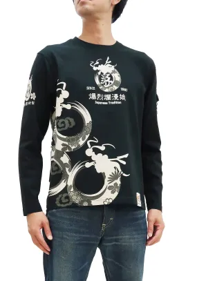 Bakuretsu-Ranman-Musme T-Shirt Men's Japanese Art Graphic Long Sleeve Tee B-R-M RMLT-324 Black