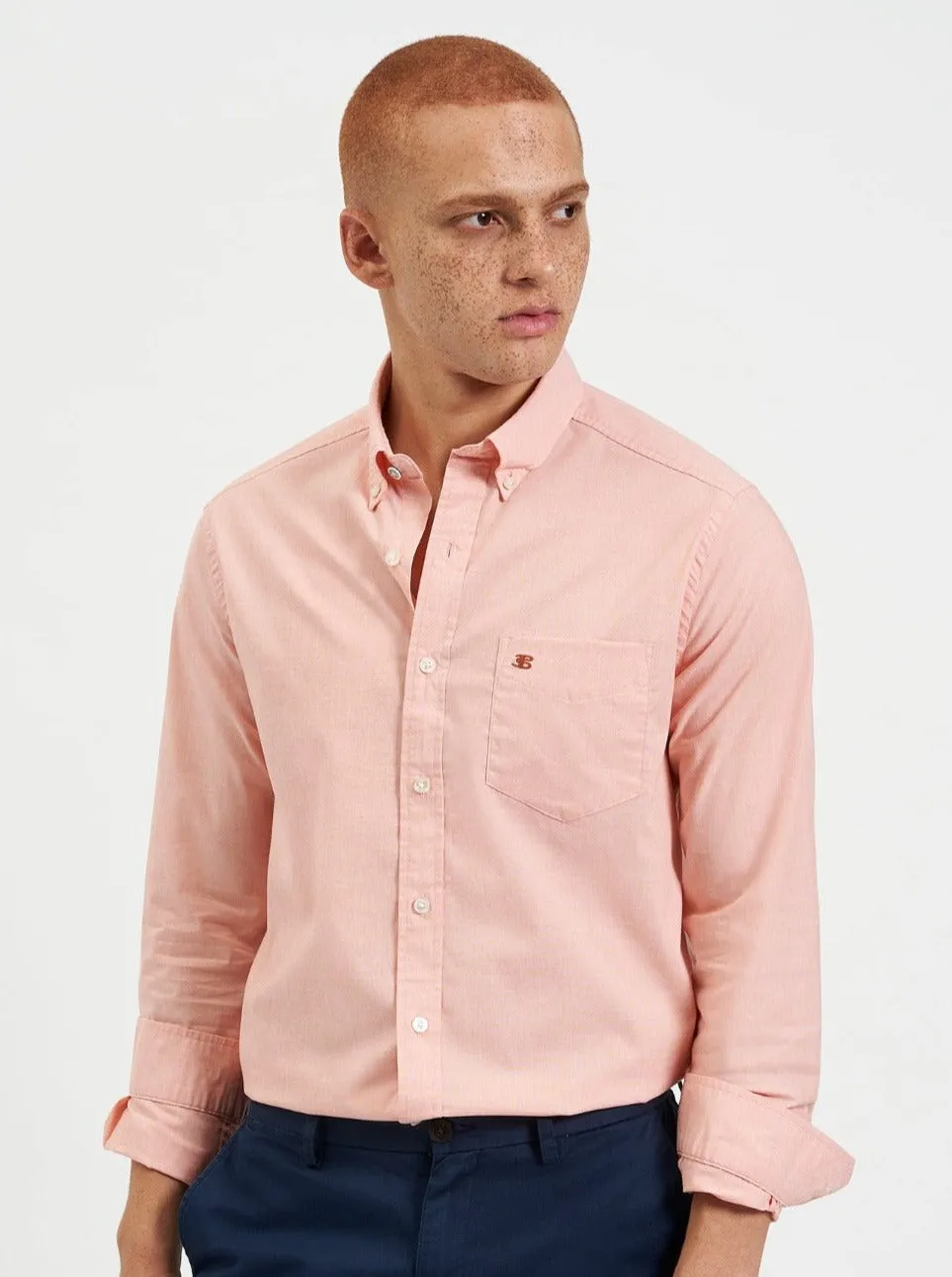 Beatnik Wash Long-Sleeve Shirt - Orange