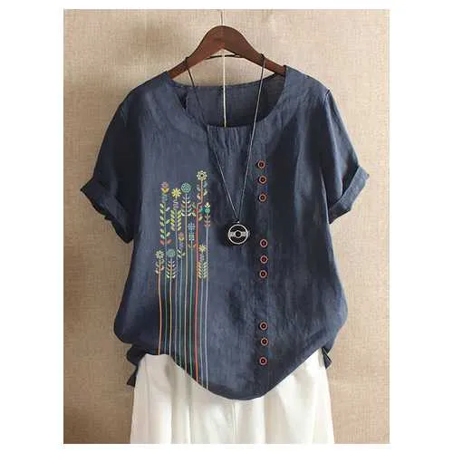 Bohemian Print Short Sleeve T-Shirt