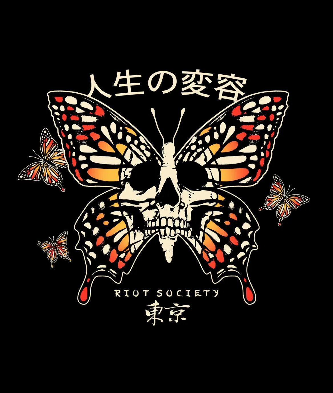 Butterfly Skull Mens T-Shirt