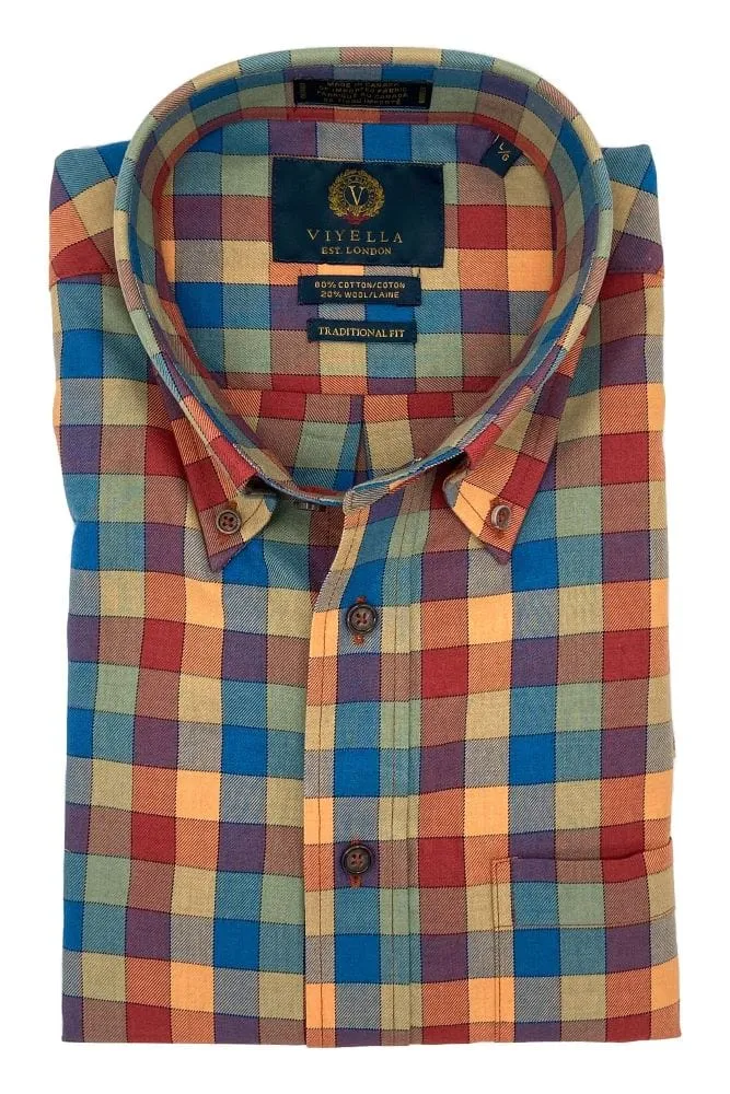 Canadian Made Viyella Multi Spice Check Button Down Shirts