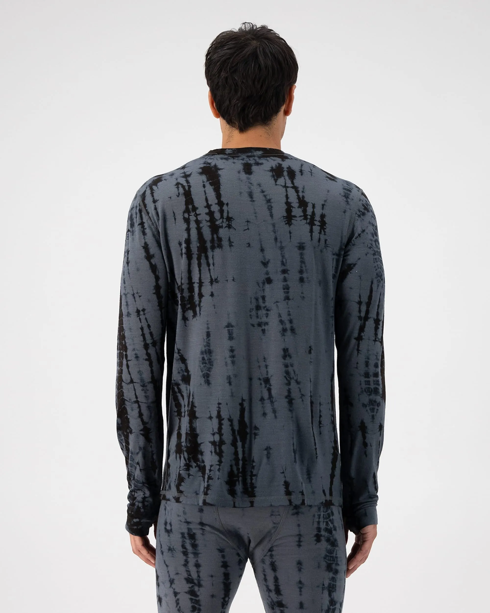 Cascade Merino Base Layer Long Sleeve - Grey Tie Dye