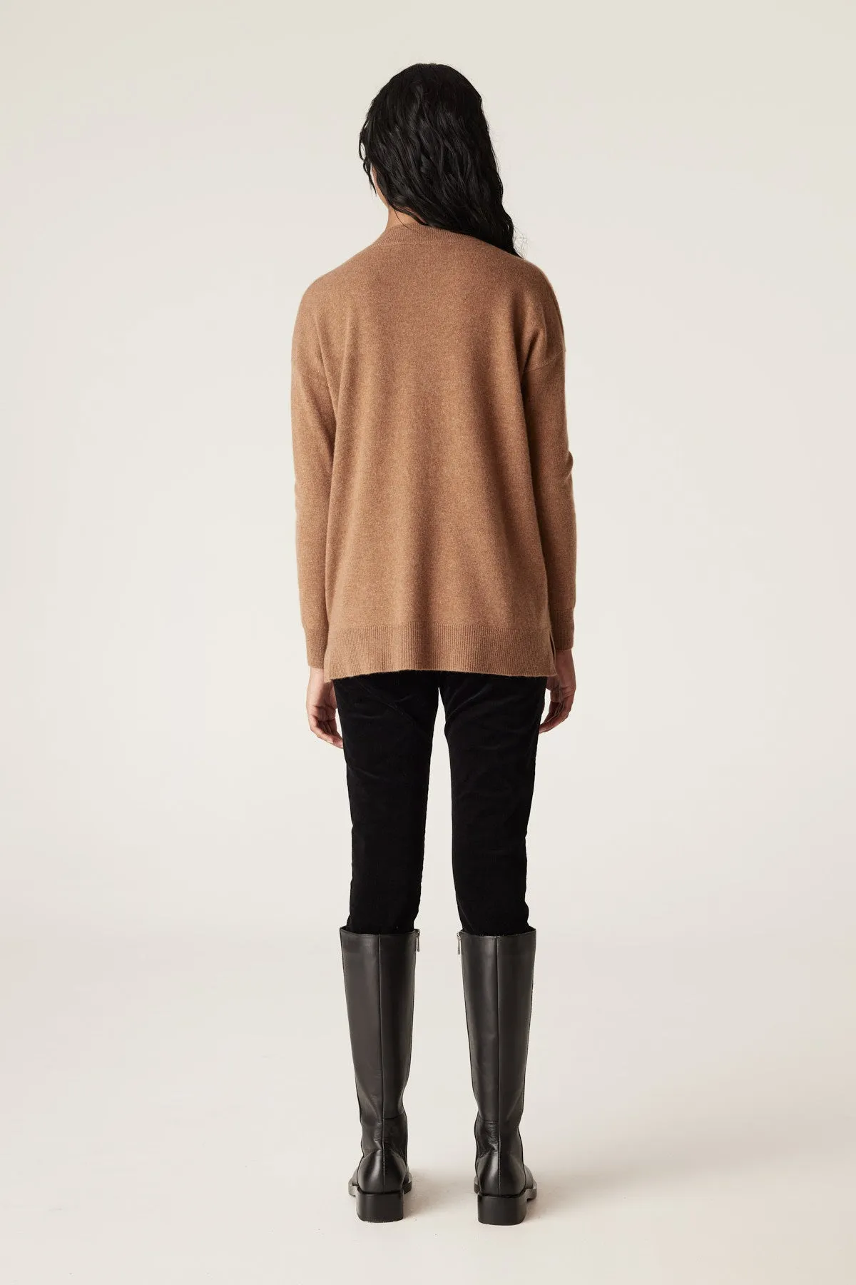 Cashwool V Jumper - Camel