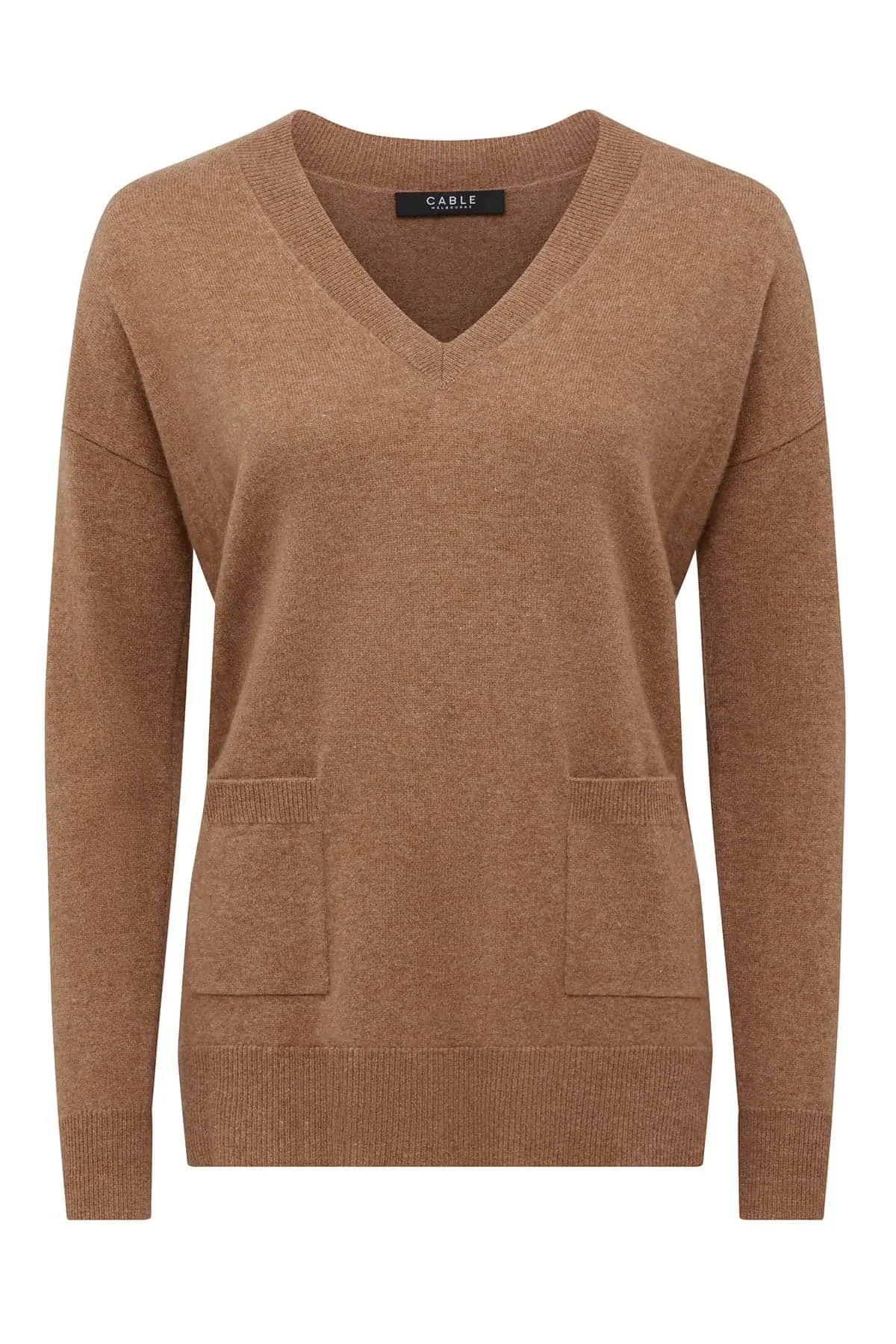 Cashwool V Jumper - Camel