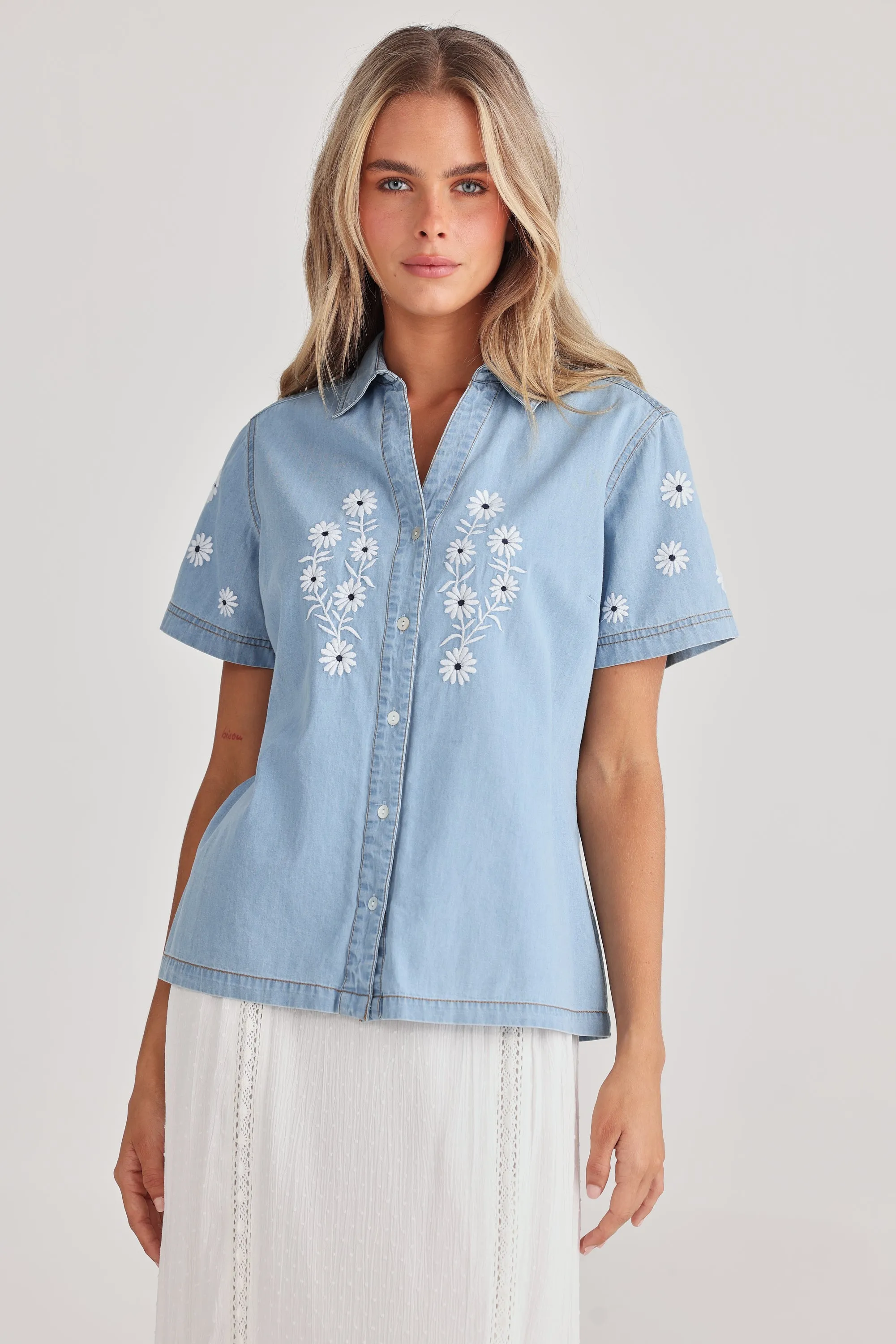 CeCe Denim Shirt - Light Denim