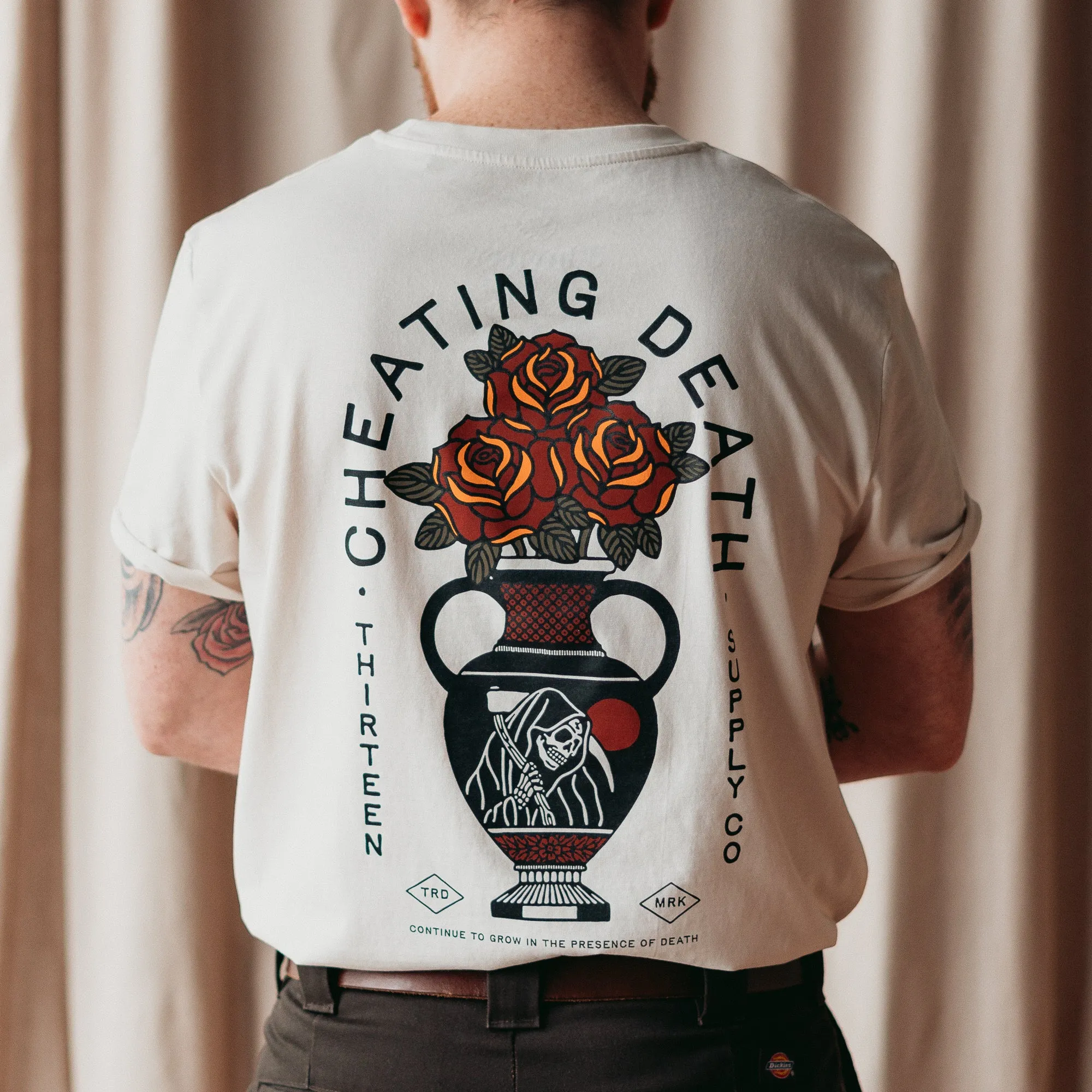 CHEATING DEATH - OFF WHITE UNISEX T-SHIRT