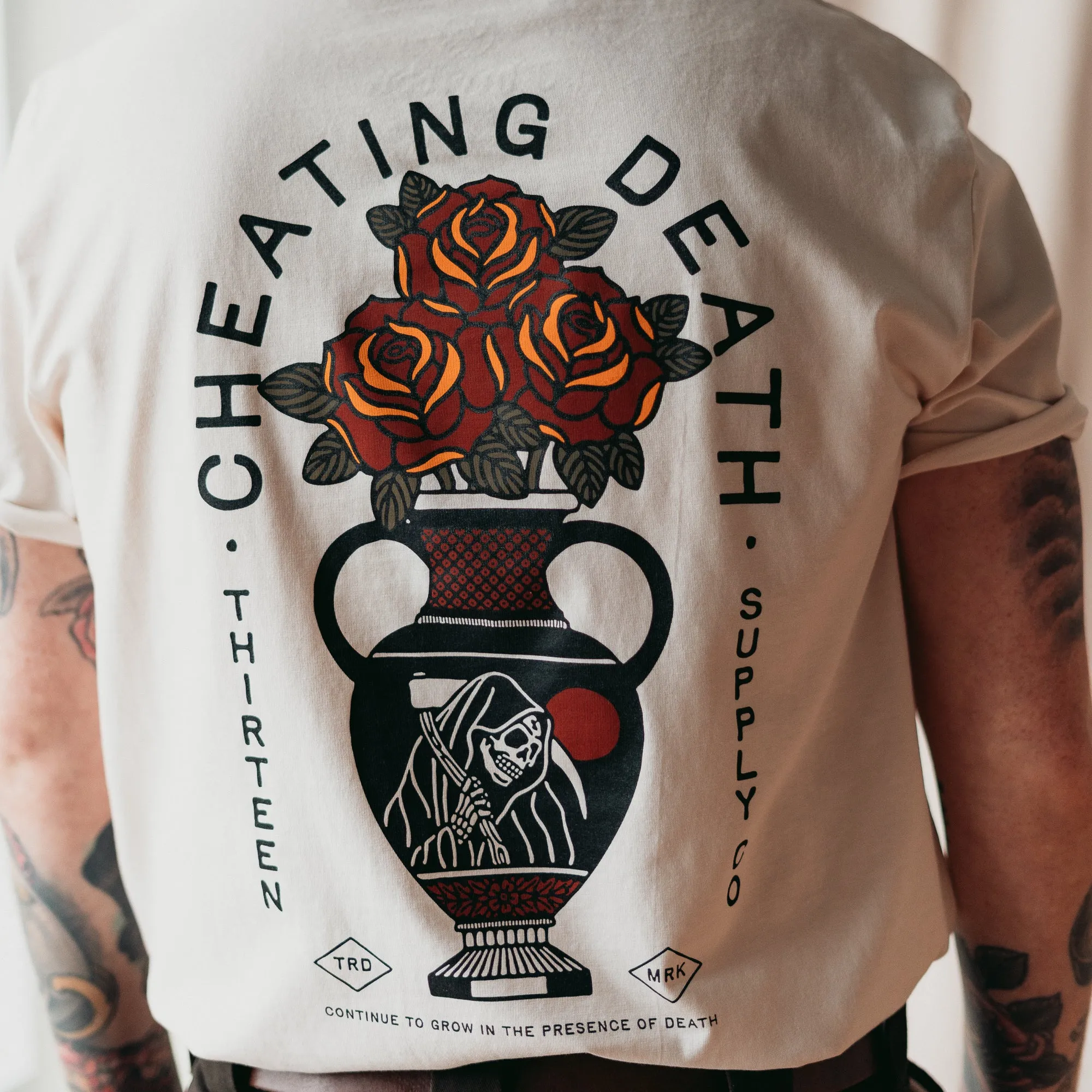 CHEATING DEATH - OFF WHITE UNISEX T-SHIRT