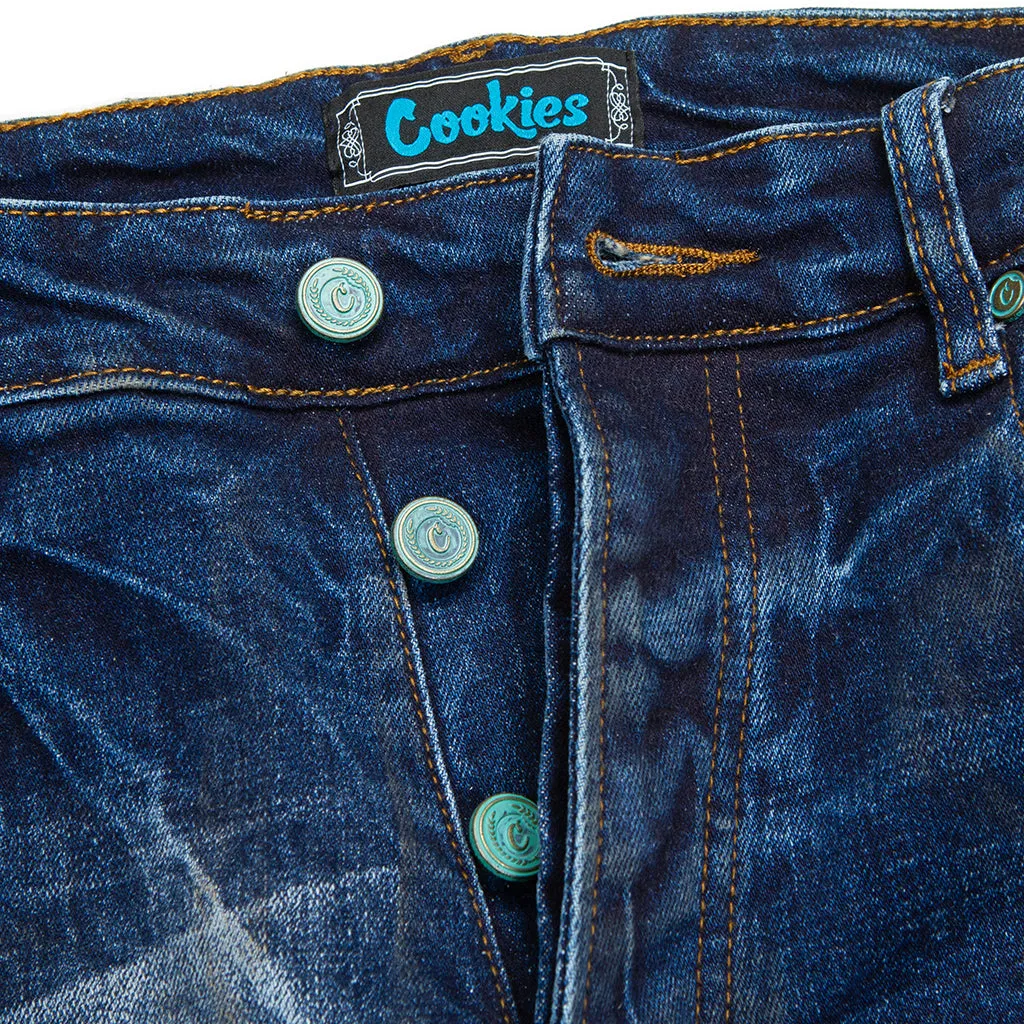 Core Modern Relaxed Medium Destroyed Indigo Denim Jeans