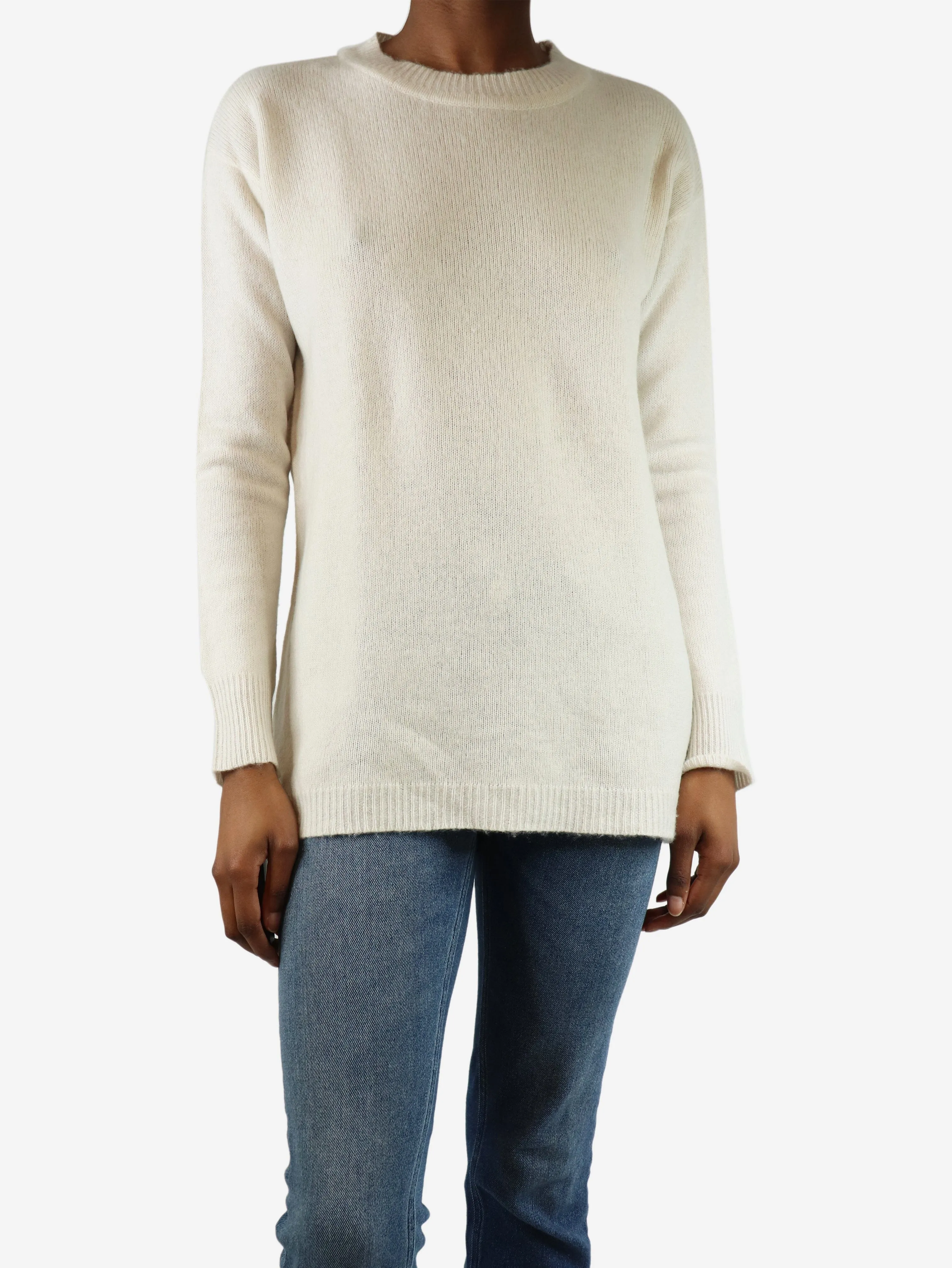 Cream cashmere crewneck jumper - size XS