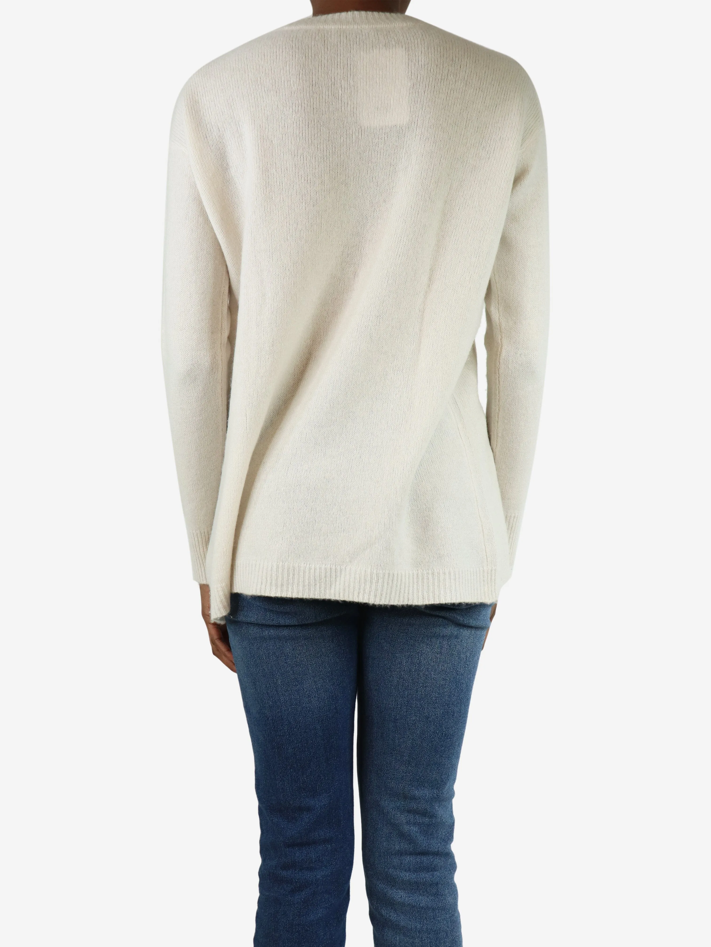 Cream cashmere crewneck jumper - size XS