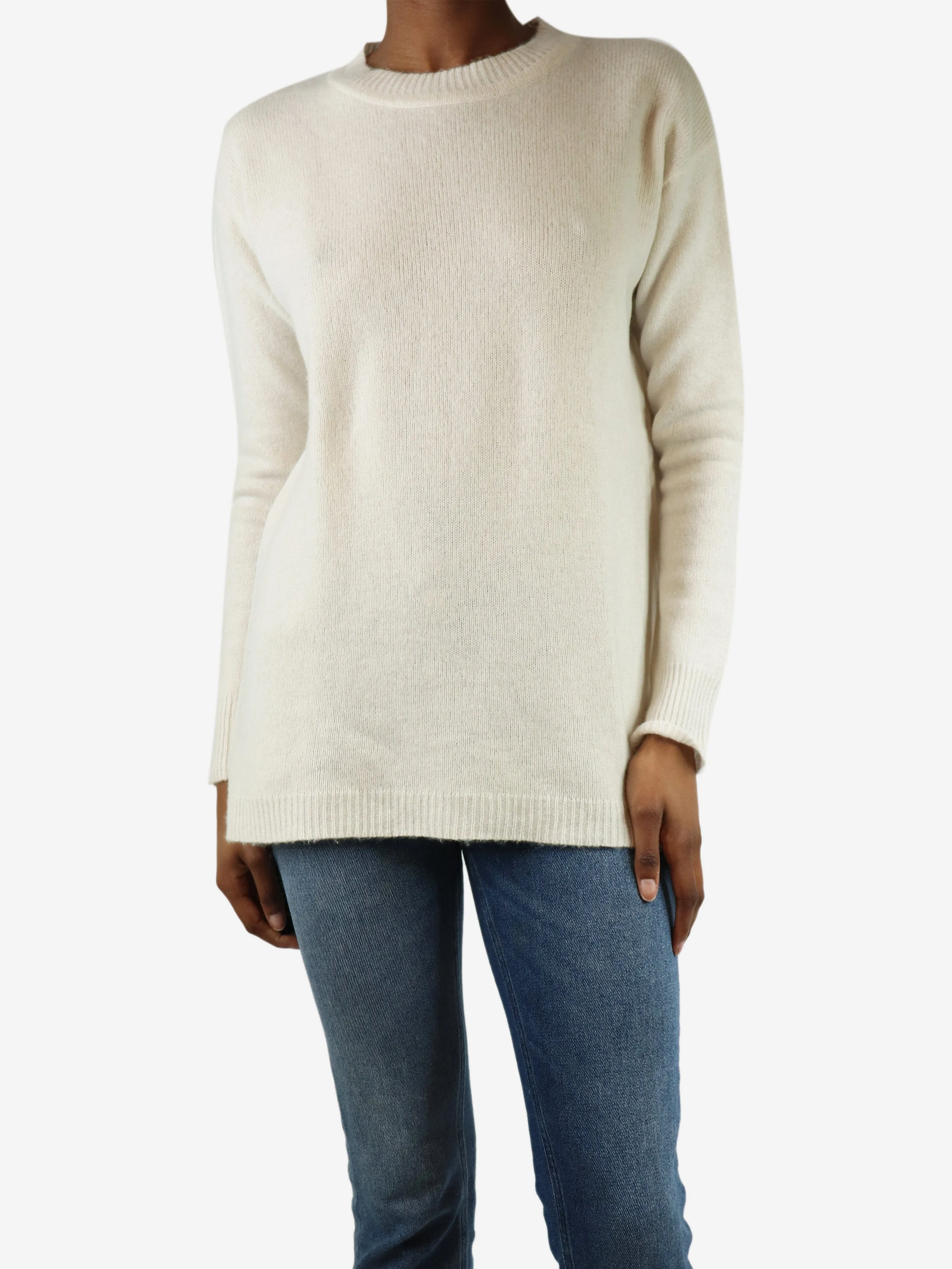 Cream cashmere crewneck jumper - size XS