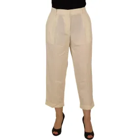 Dolce & Gabbana Elegant Ivory High-Waist Wool Pants