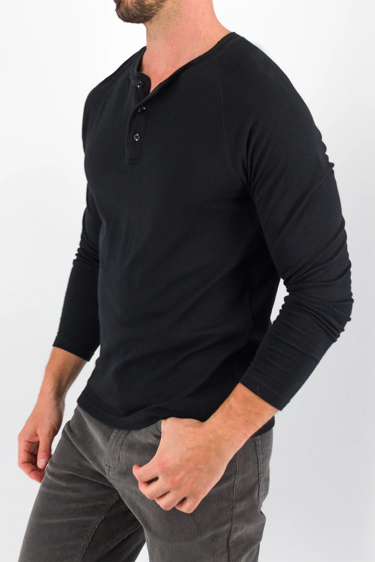 Everyday Henley - Deep Black