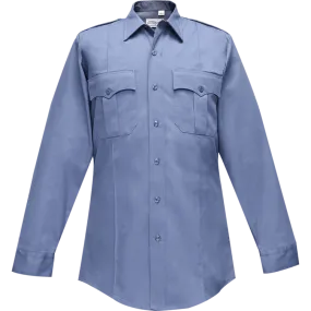 Flying Cross Duro Poplin Long Sleeve Shirt w/ Sewn-In Creases - Marine Blue