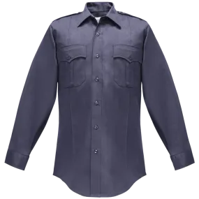 Flying Cross Duro Poplin Long Sleeve Shirt w/ Sewn-In Creases - Midnight Navy