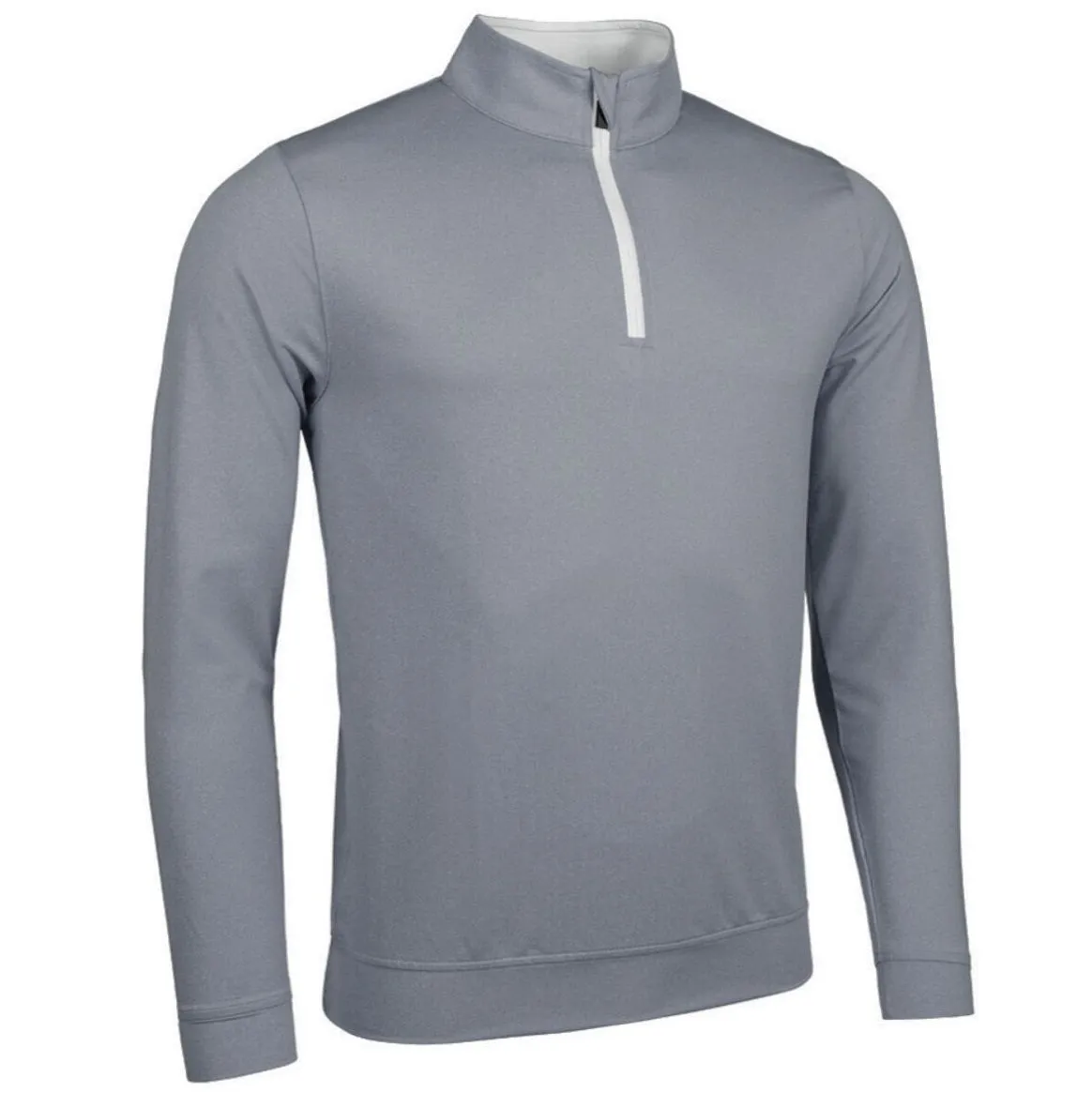 GLENMUIR Wick Quarter Zip Lightweight Golf Midlayer - Mens - Light Grey Marl / White