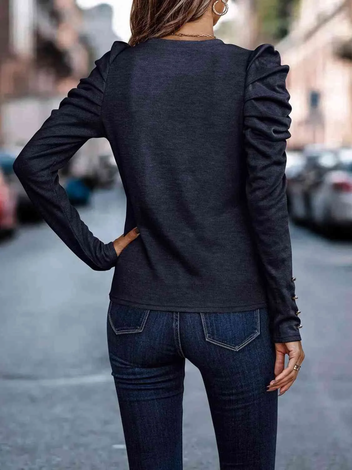 Gorgeous Button Puff Sleeve Shirt - Available in Several Colors
