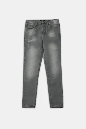 Grey Tapered Jeans