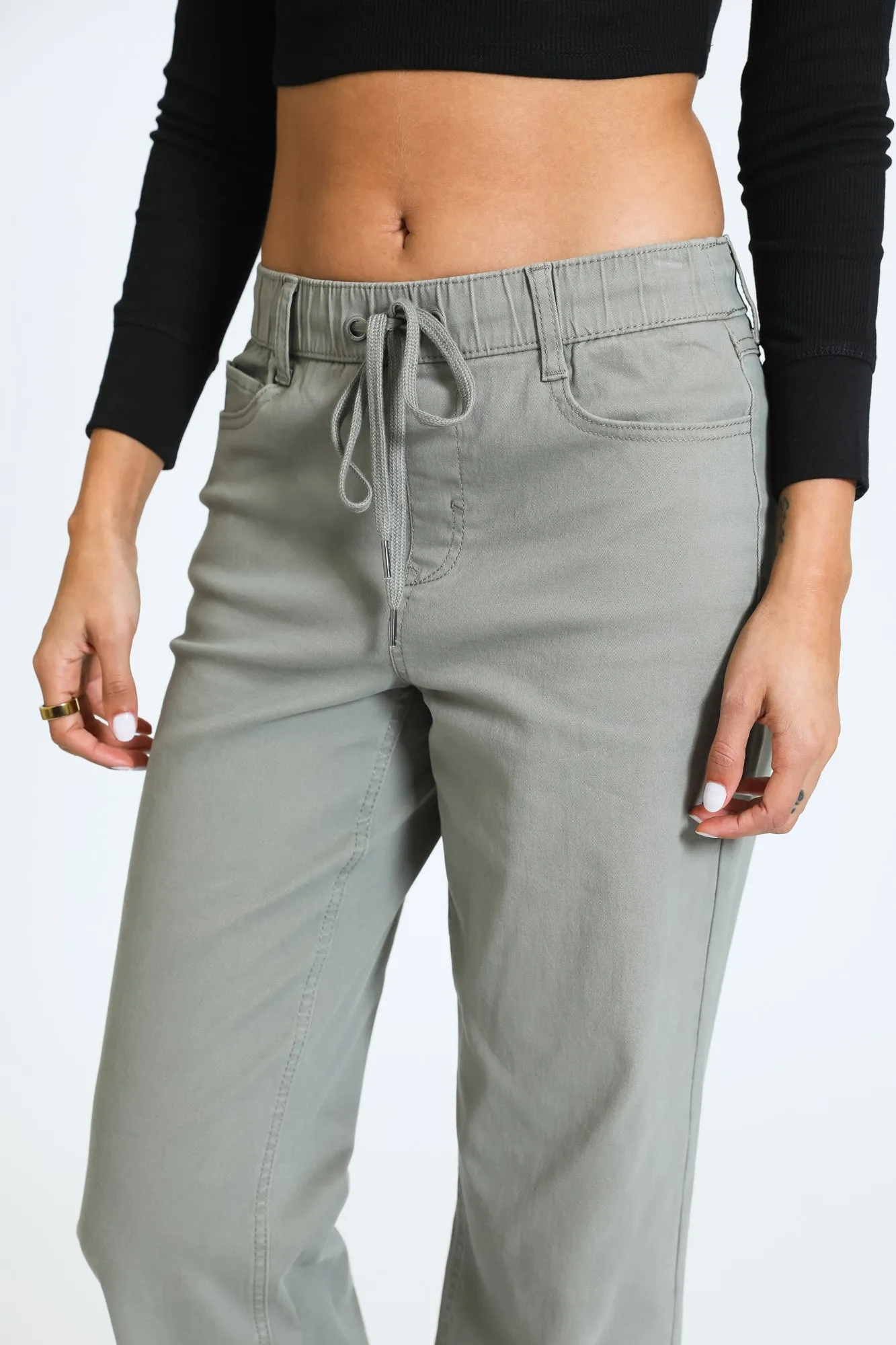 HIGH RISE WIDE LEG PANT - DUSTY SAGE