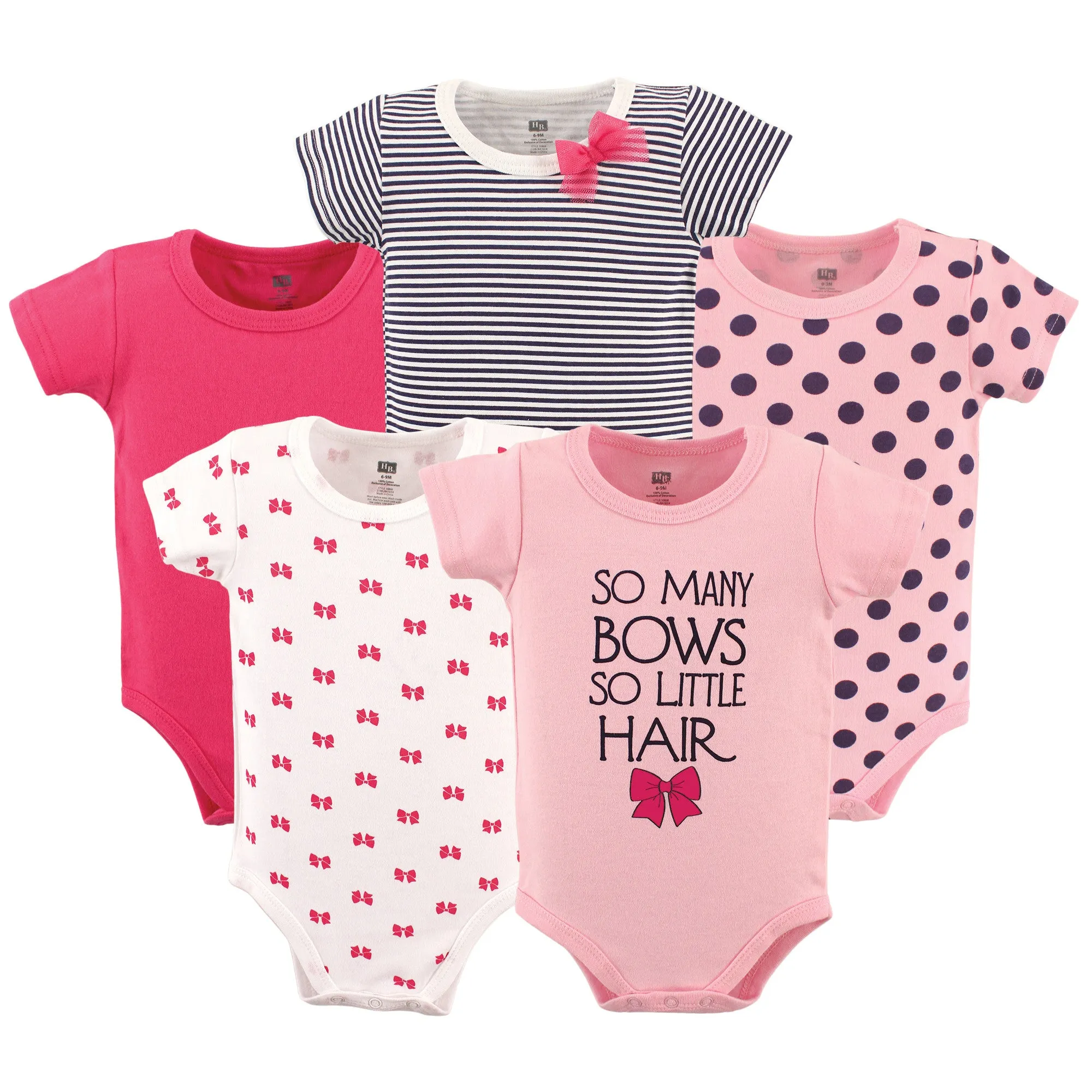 Hudson Baby Cotton Bodysuits, So Many Bows