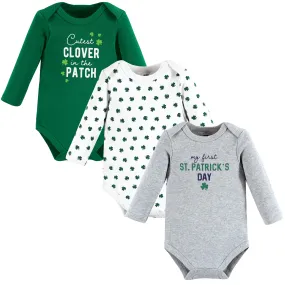 Hudson Baby Cotton Long-Sleeve Bodysuits, Cutest Clover