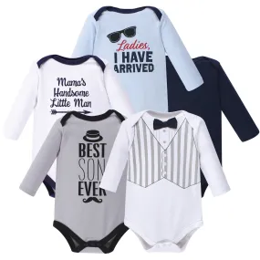 Hudson Baby Cotton Long-Sleeve Bodysuits, Handsome Little Man