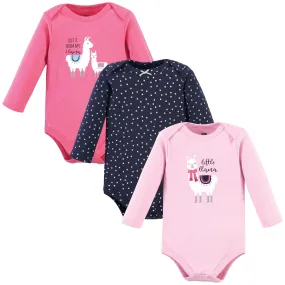 Hudson Baby Cotton Long-Sleeve Bodysuits, Little Llama 3-Pack