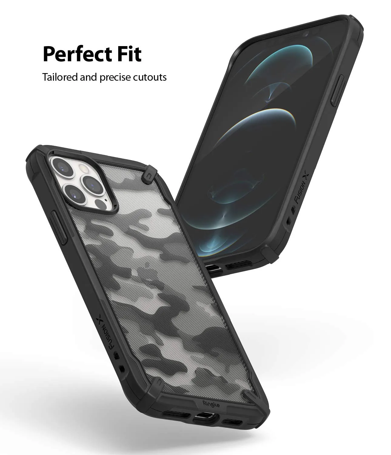 iPhone 12 Pro Max Back Cover Case | Fusion X Design - Camo Black