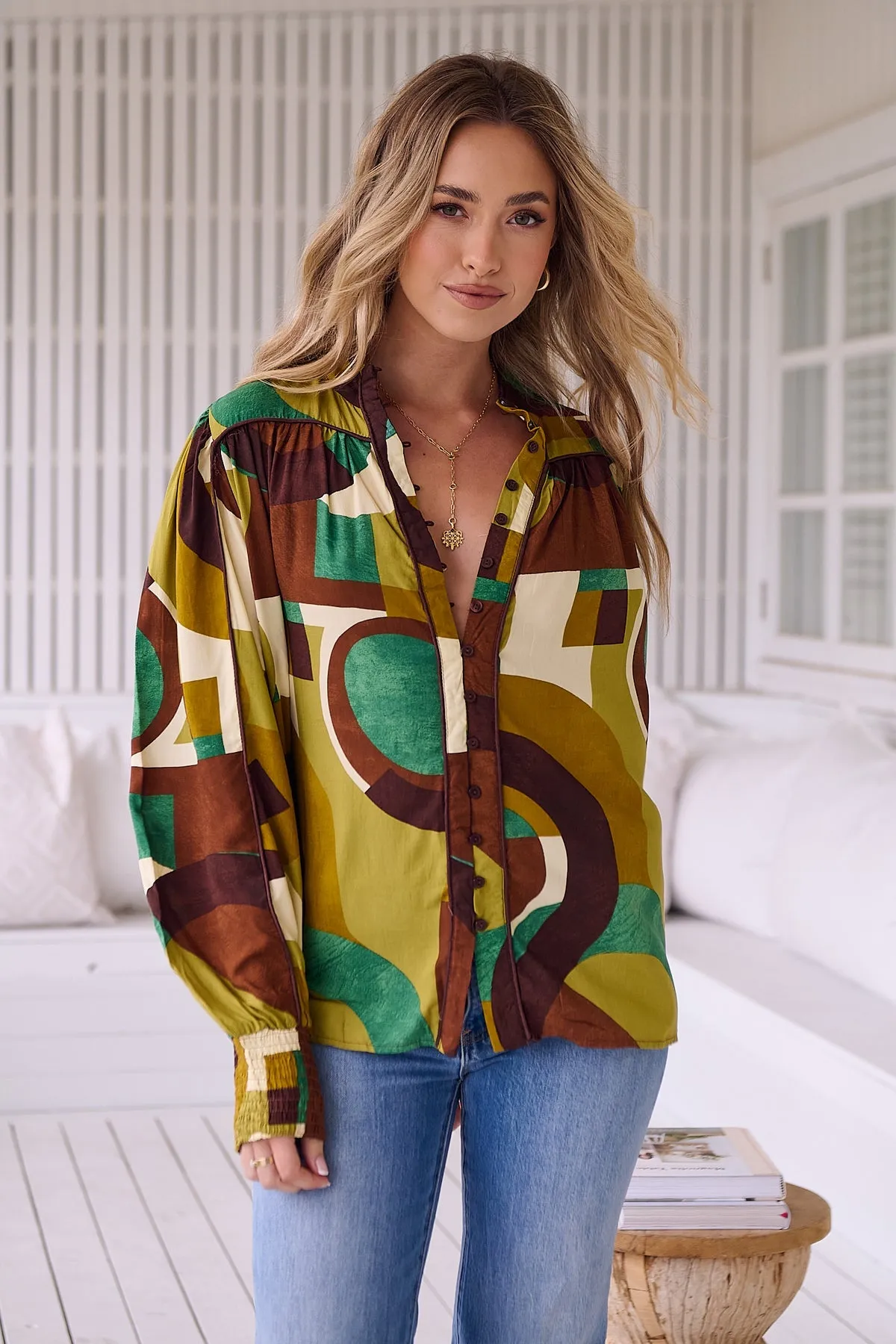 Jaase - Beau Shirt Blouse Long Sleeve Button Front - Bardot Collection