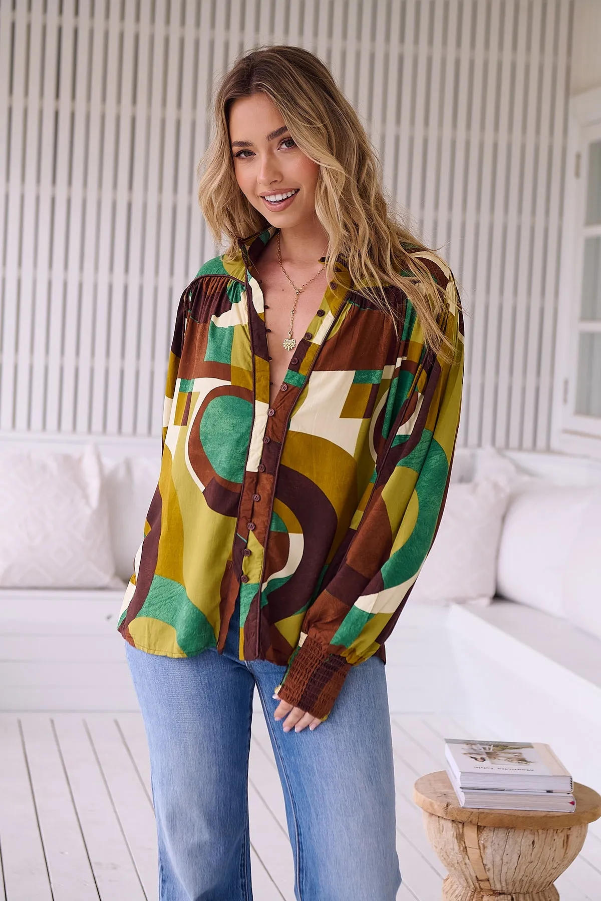 Jaase - Beau Shirt Blouse Long Sleeve Button Front - Bardot Collection