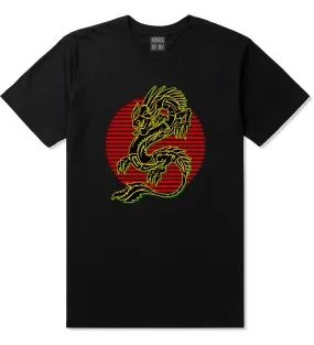 Japanese Dragon Red Sun Mens T-Shirt