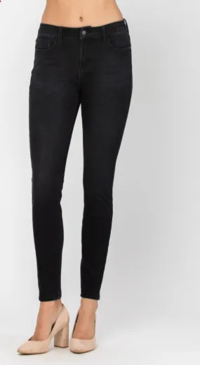 Judy Blue Mid Rise Thermal Skinny Jeans