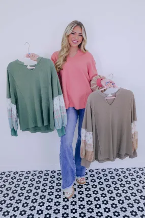 Laura Long Sleeve ColorBlock Top- 3 Colors