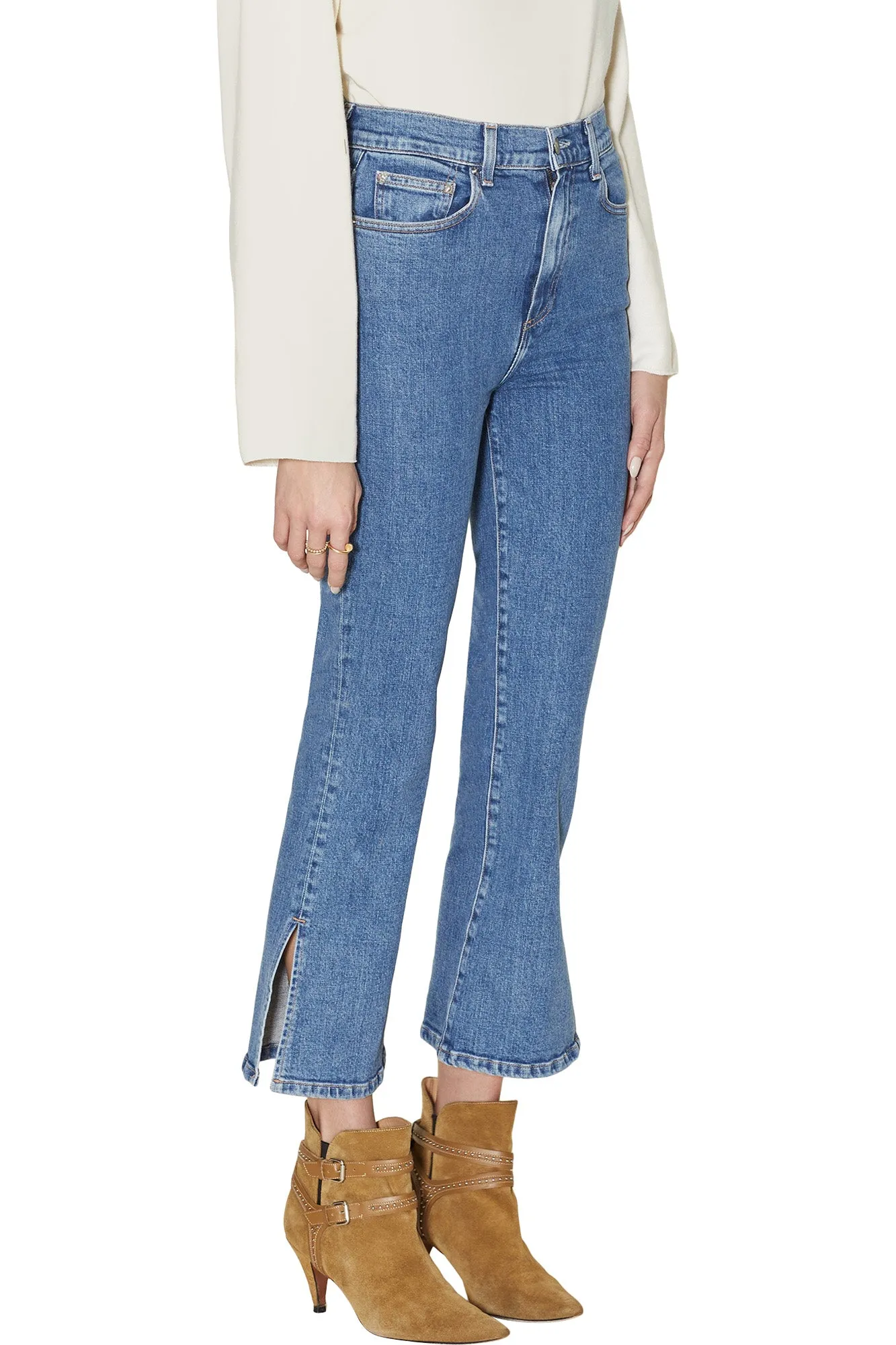 Le Jean Stella Crop Flare in Desert