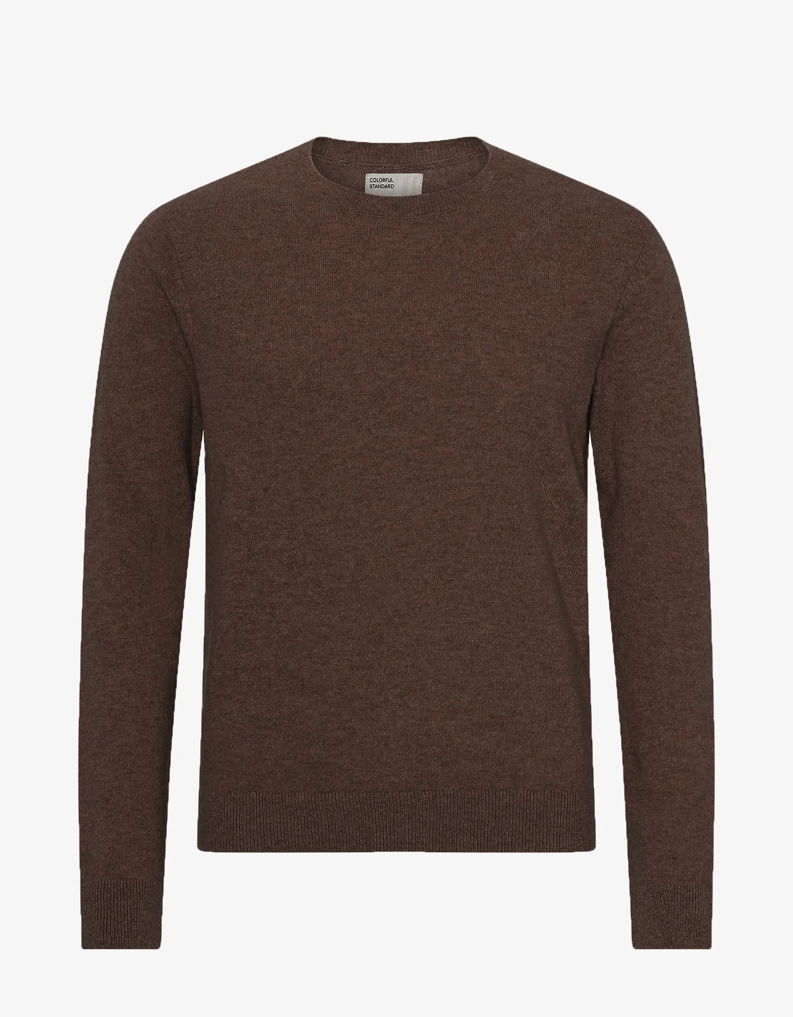 Light Merino Wool Crew - Coffee Brown