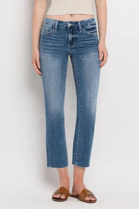 Mid Rise Crop Slim Straight Jeans *Online Only*