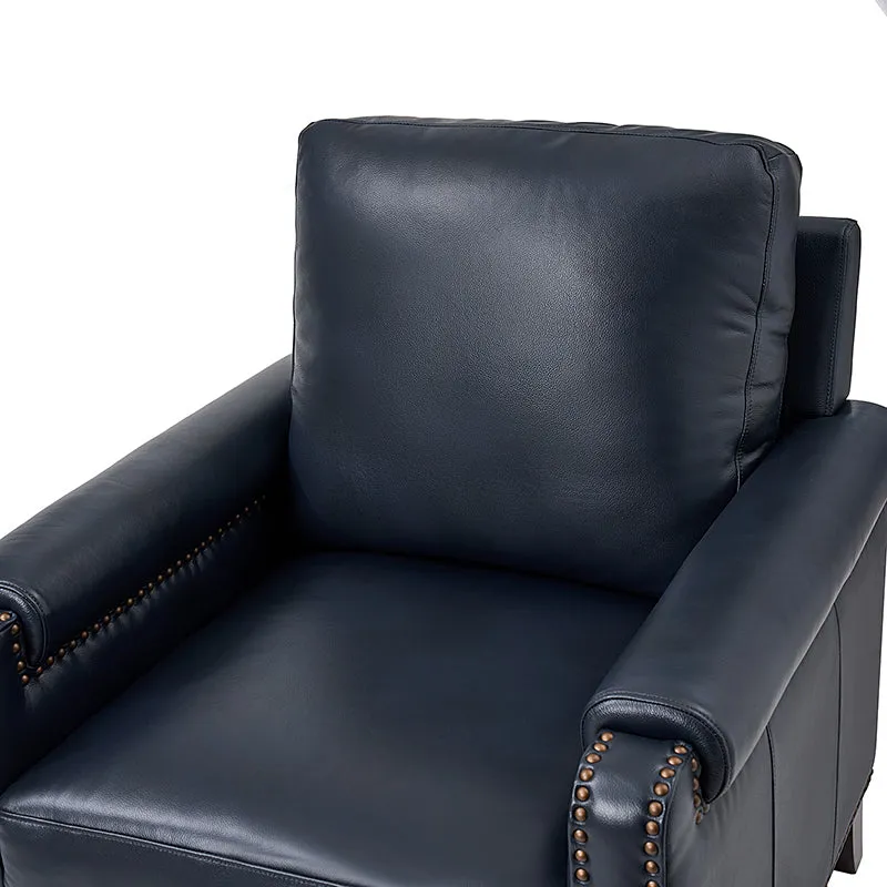 Nathaniel Transitional Style Genuine Leather Armchair