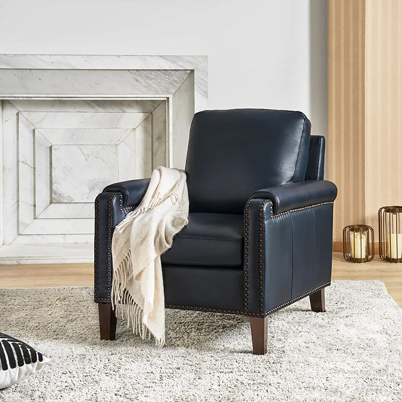 Nathaniel Transitional Style Genuine Leather Armchair