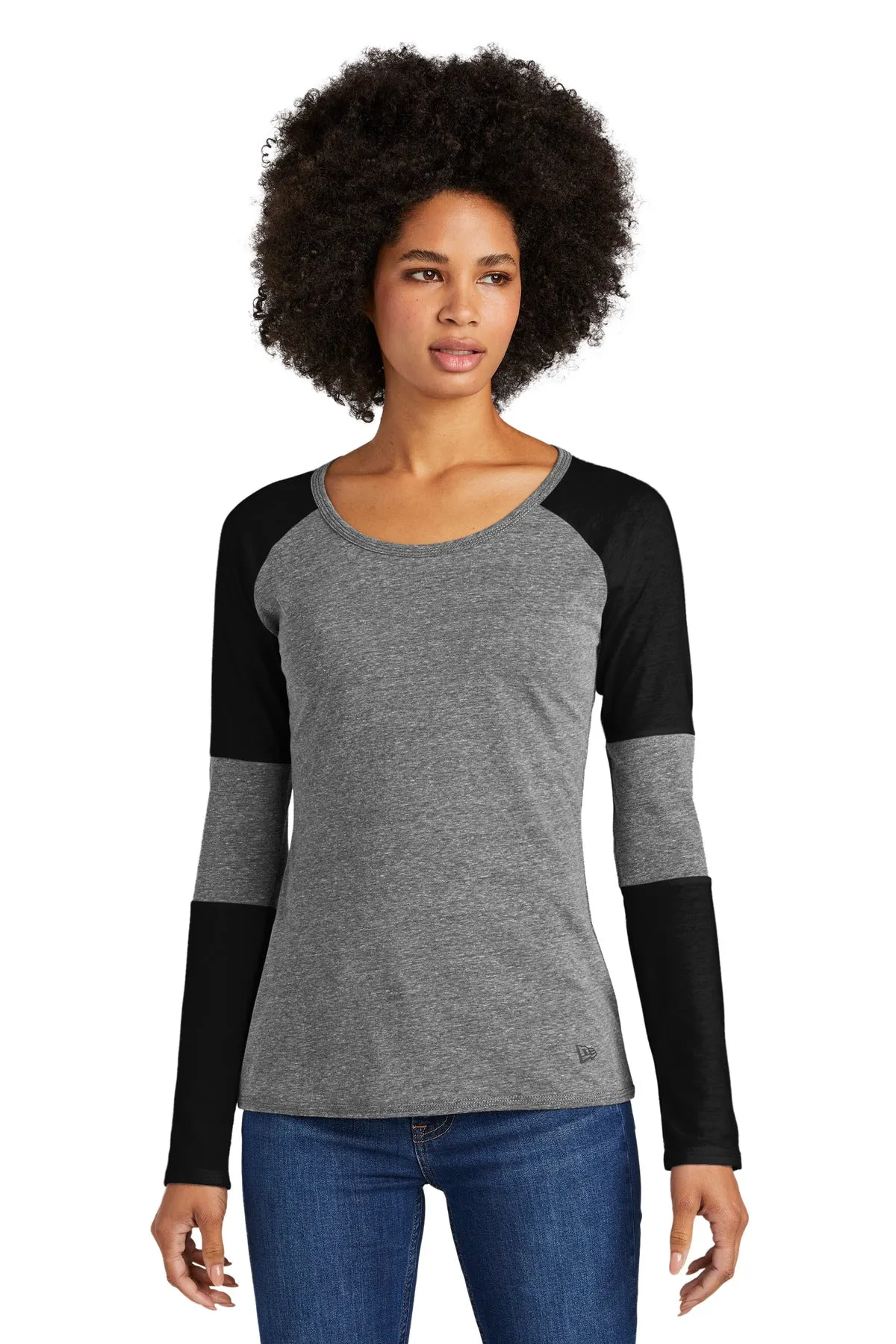 New Era Ladies Tri-Blend Performance Baseball Tee. LNEA132