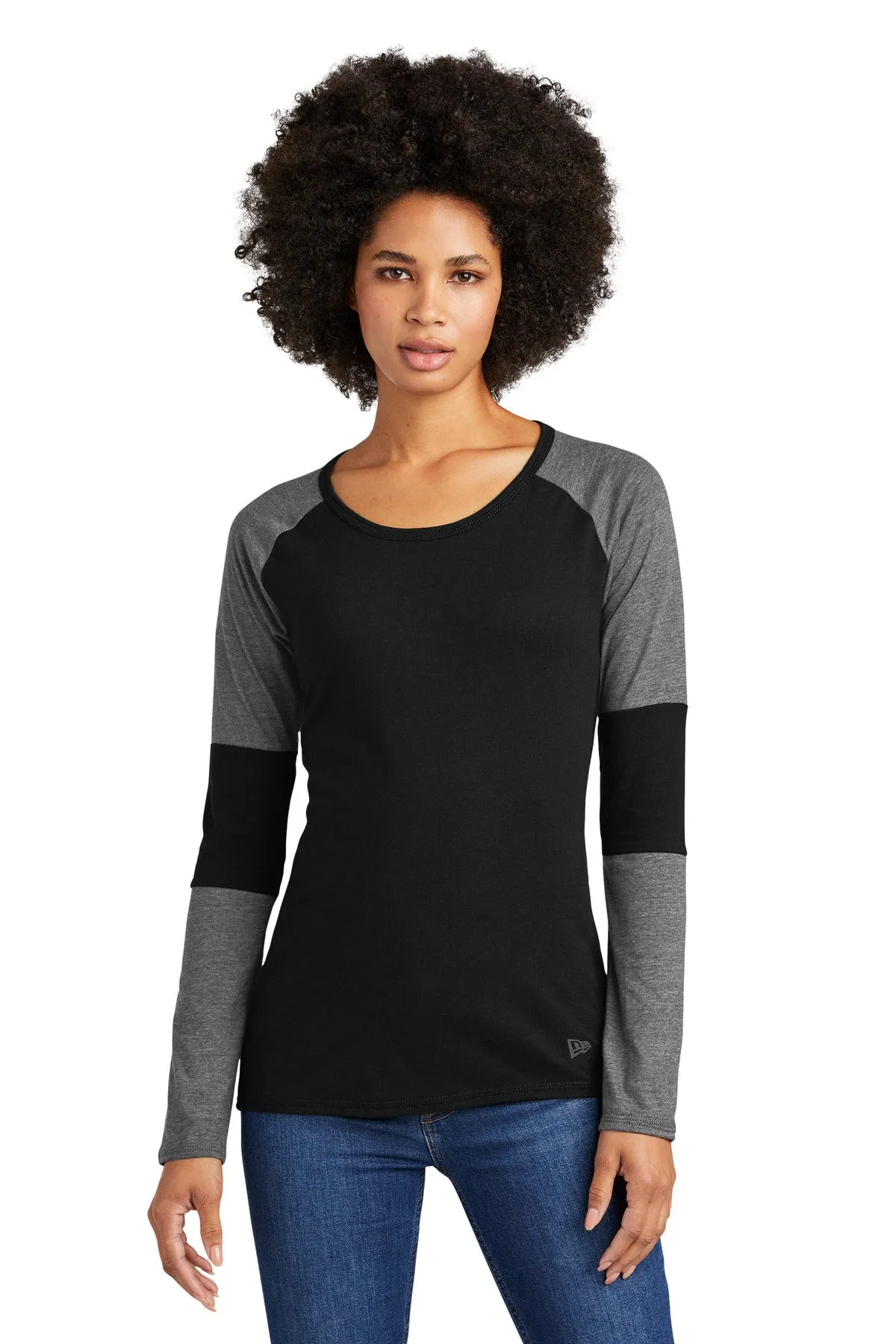 New Era Ladies Tri-Blend Performance Baseball Tee. LNEA132