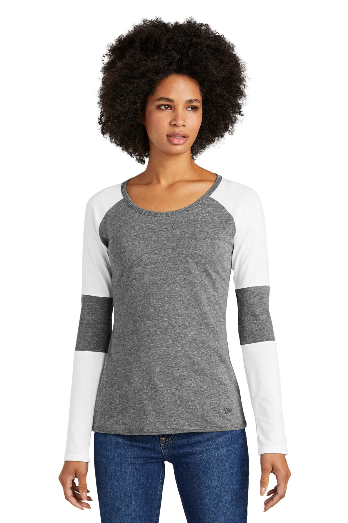 New Era Ladies Tri-Blend Performance Baseball Tee. LNEA132