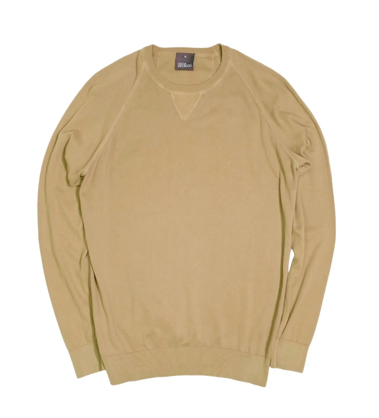 Oscar Jacobson - Dark Beige Raglan Cotton Crewneck M