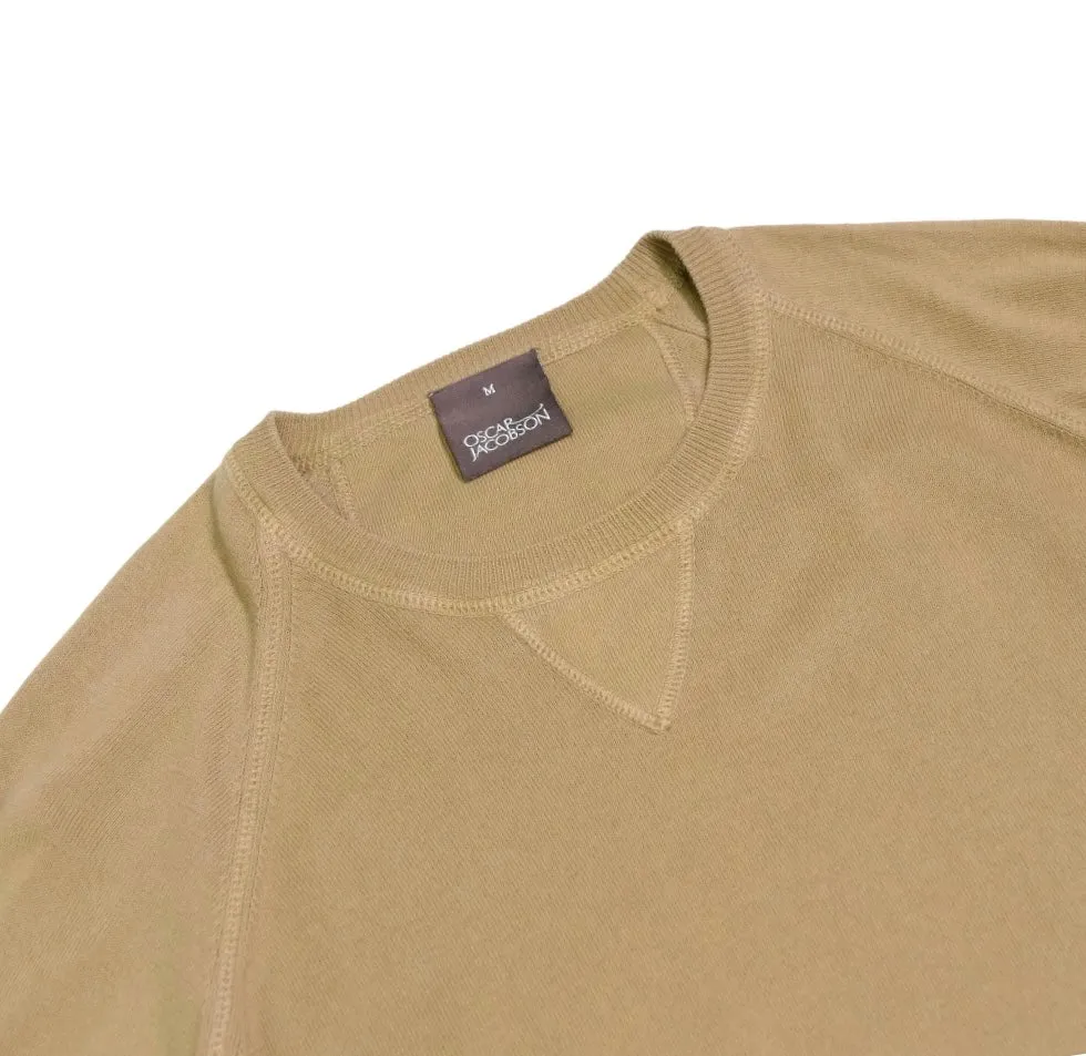 Oscar Jacobson - Dark Beige Raglan Cotton Crewneck M