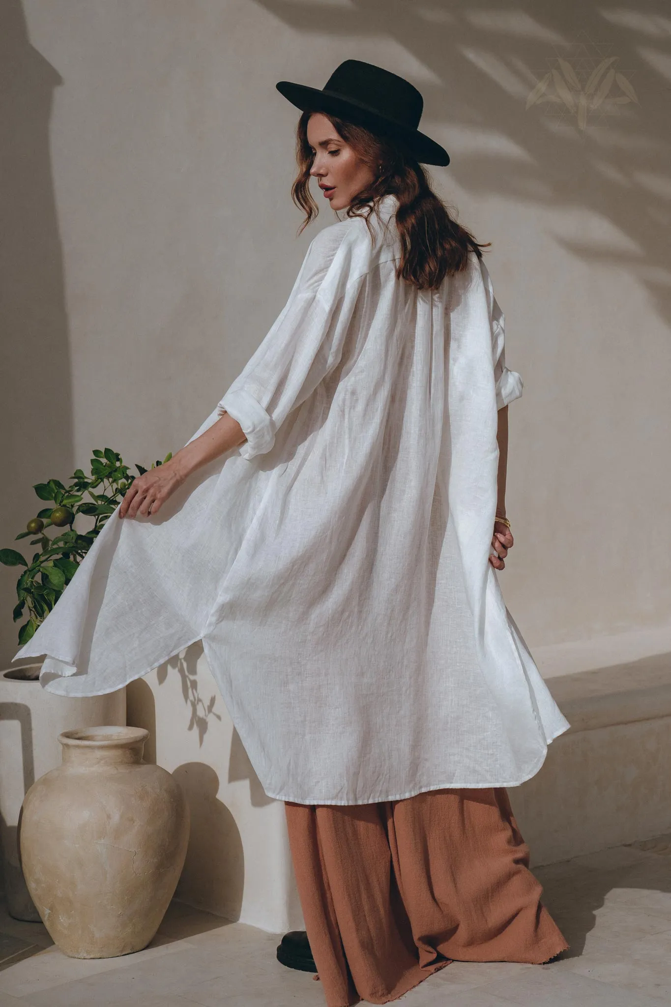 Oversized Shirt Women • Loose Fit Linen Shirt • Long Sleeve Shirt Dress