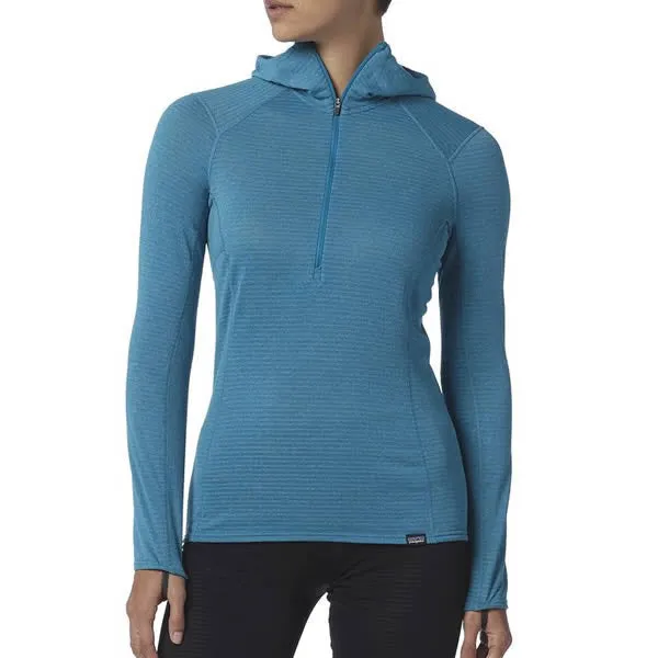 Patagonia Women's Capilene Thermal Weight Zip Neck Hoody - Long Sleeve Thermal Top