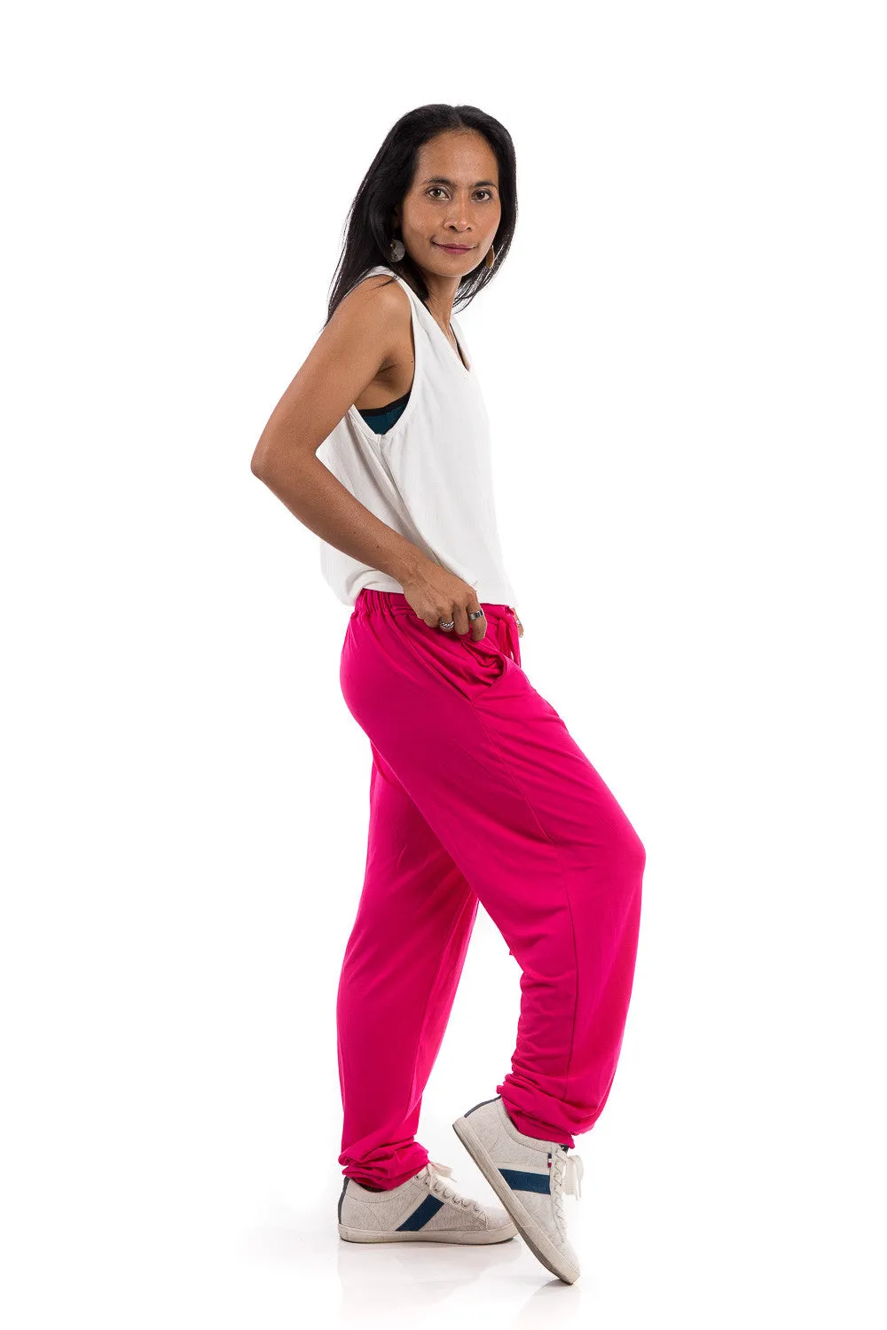 Pink pants, pink harem pants, long hot pink trousers : Urban Chic Collection no.15